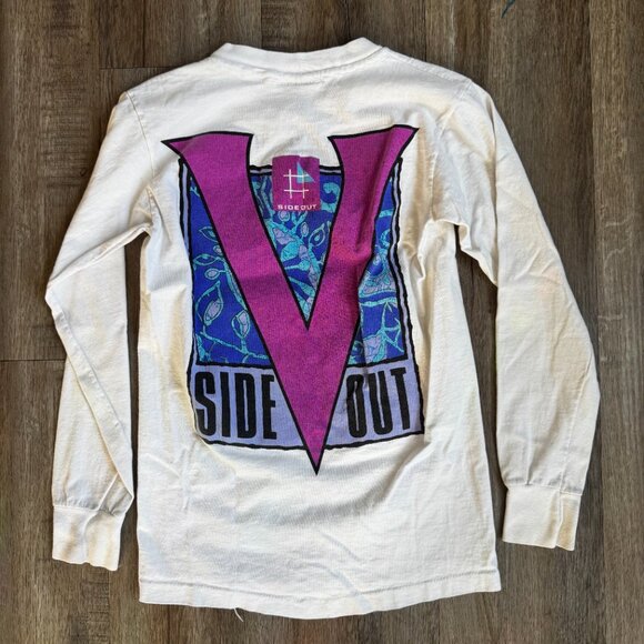 Vintage 90s Sideout Volleyball Long Sleeve T-Shirt - size medium (fits small) - Picture 3 of 4